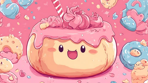 Joyful Cake Character's Sweet Dream Adventure.