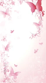 Soft pink butterflies dancing around a dreamy bright center.