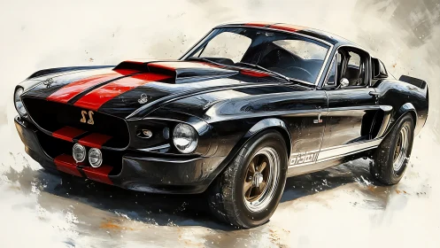 Bold black muscle car brings nostalgic power to the road