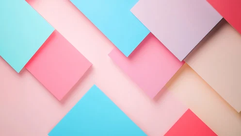 Pastel geometric panels create a soft abstract pattern.
