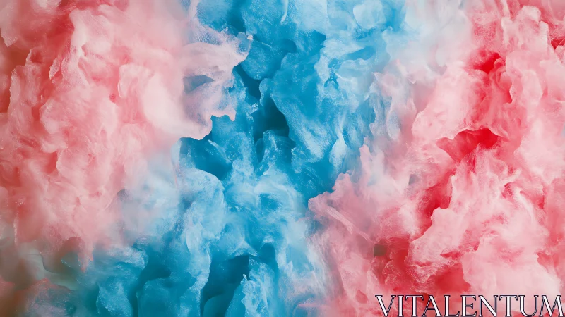 Candy cloud collision of pink dreams and icy blue swirls.