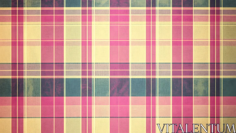 Pastel tartan grid with textured woven check pattern.