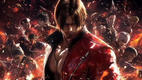 Inferno squad of antiheroes stalks through burning twilight