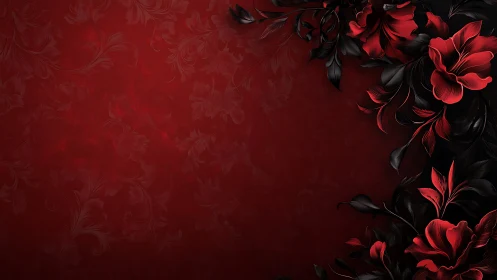 Crimson Blooms Dance Against Velvet Darkness.