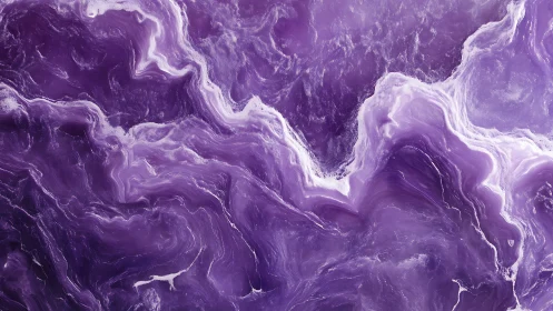 Purple fluid abstract surface shows layered swirling formations