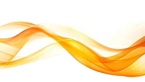 Golden fluid waveforms over white minimalist backdrop.