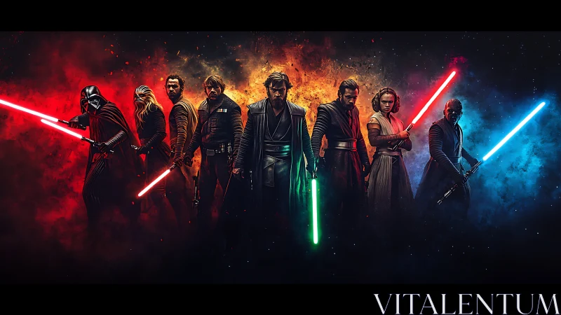 Legendary space warriors stand united in a blazing standoff