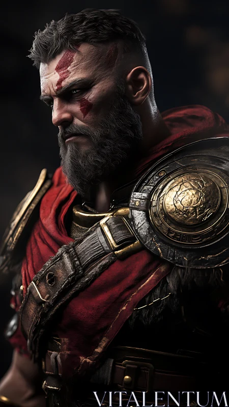 Battle worn warrior paused in a rare quiet moment.