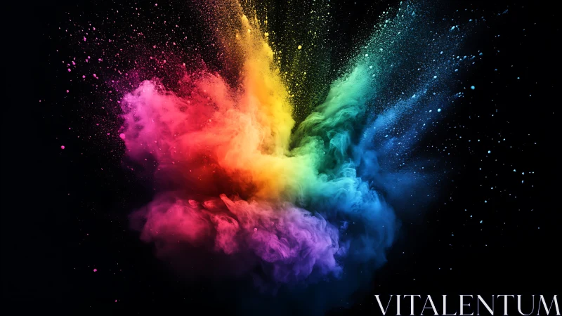 Exploding spectrum cloud in vivid high-speed color burst.