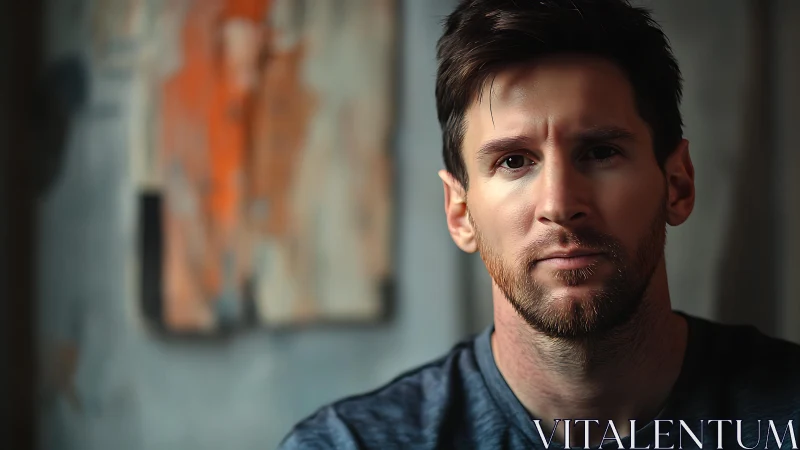 Moody male portrait with shallow depth of field focus.