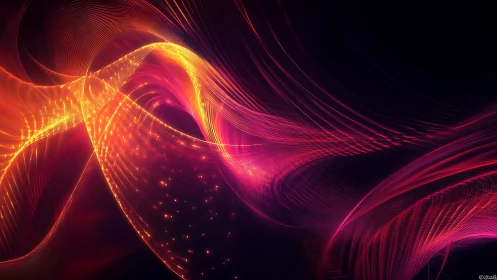 Glowing ribbons of light swirling through a cozy cosmic night.