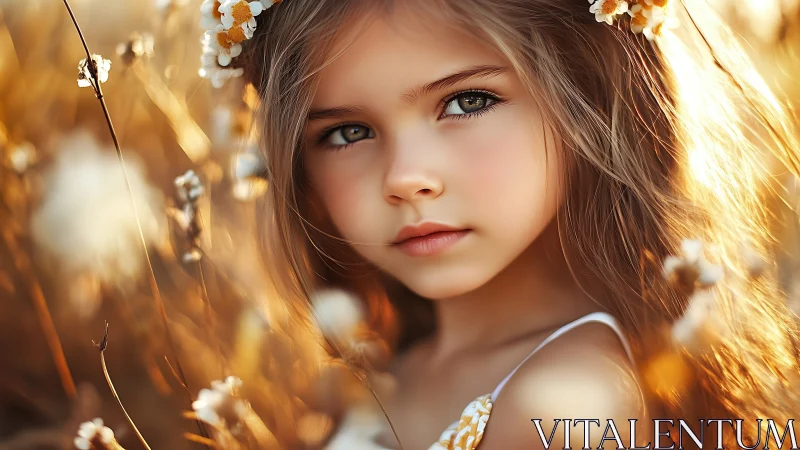 Digital Portrait of Young Subject in Golden Hour Bokeh Environment.