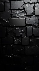 Dark wet stone block wall with irregular reflective surface.