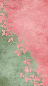 Watercolor foliage border on textured split background.