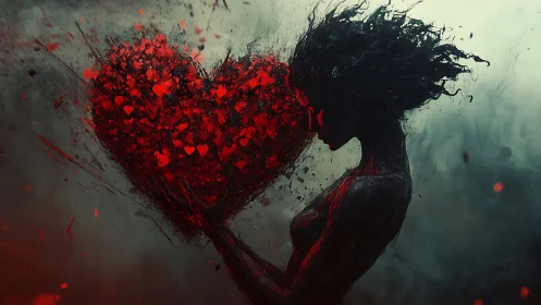 Deconstructed Silhouette with Particle Dispersion Heart Morphology.