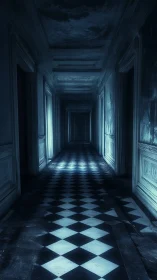 Moonlit corridor of haunted tiles and vanishing whispers.