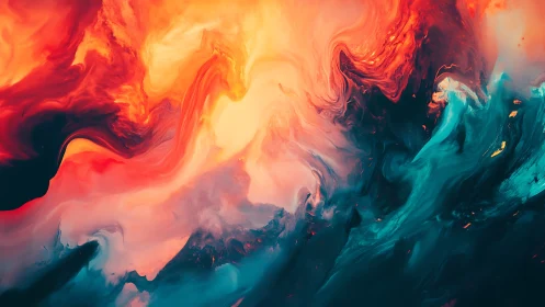 Molten chromatic currents colliding in abstract vortex field.