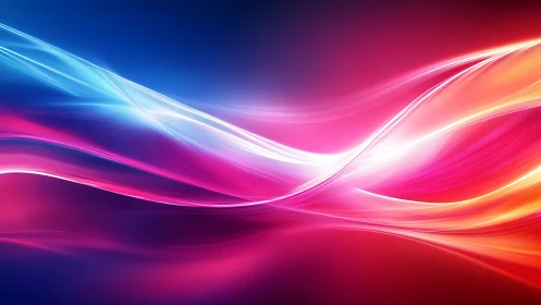 Neon waves of color drifting across a glowing digital sky.