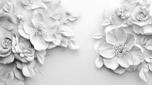 Sculptural Blooms: Monochromatic Petals in Relief