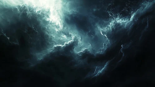 Turbulent luminescent nebula vortex with high-contrast gradients.