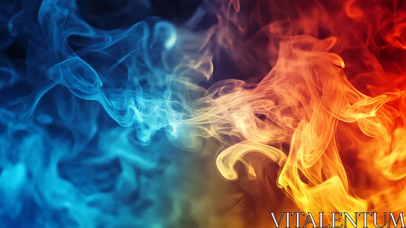 Chromatic Dance: Blue and Amber Flames Colliding.