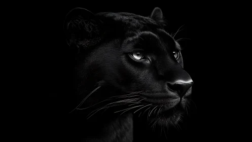Black Panther Portrait Study: High-Contrast Grayscale Rendering.