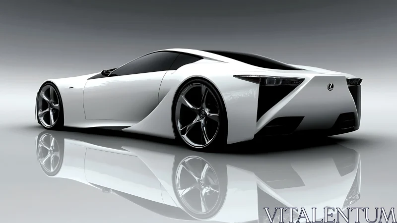 White Lexus concept supercar reflects on glossy studio floor