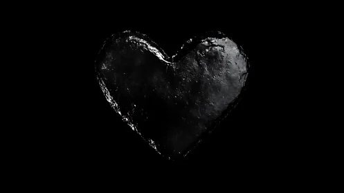 Heart-shaped rocky astronomical object against black void.