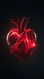 Luminescent Heart with Arterial Light Pathways.