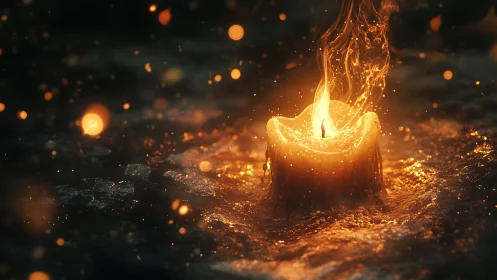 Liquid Fire Dancing—A Candle's Molten Flame Defies Gravity