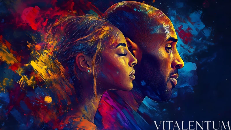 Color-swept double portrait glows with quiet shared strength