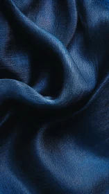 Close-up of folded blue satin textile surface detail.