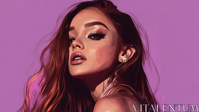 Digital portrait shows stylized woman in close-up profile