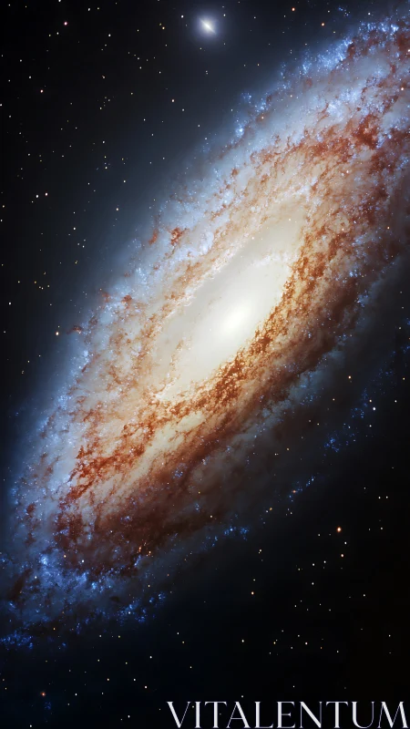 Spiral galaxy pirouettes through velvet space in cosmic bloom