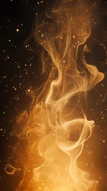 Golden Ethereal Energy Flow Ascending into Luminous Darkness