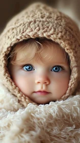 Soft-Rendered Infant Portrait with Textural Warmth.