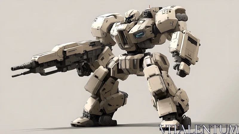 Armored bipedal combat mech rendered in high-detail digital style