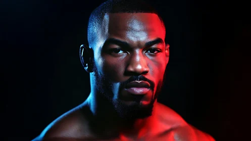 Male Portrait with Dual-Color Gel Lighting on Black Background