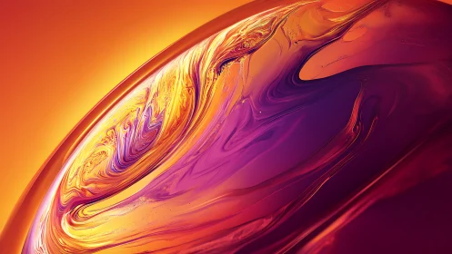 Molten gradient sphere curves with luminous violet swirls