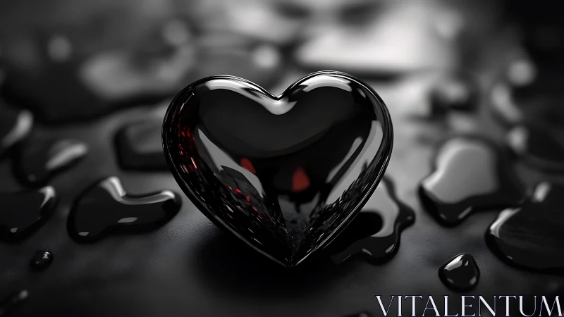 Crystalline Heart Glows Against Darkness With Molten Red Core