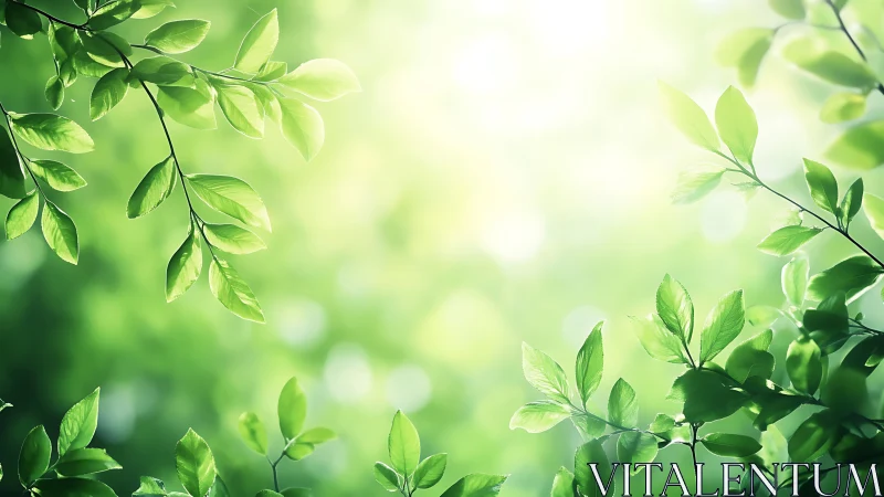 Sunlit leaf canopies whisper quietly through soft bokeh light