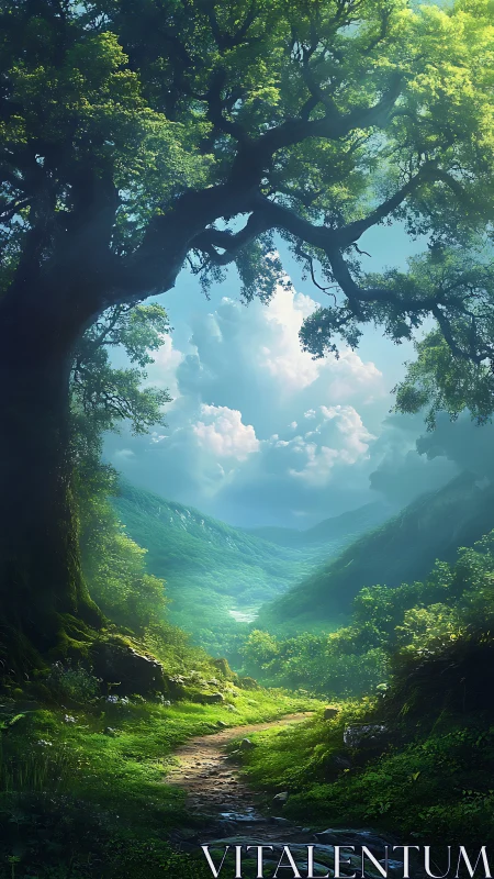 Luminescent Valley Framed by Ancient Canopy: Asymmetric Compositional Study of Archway Effect Throug