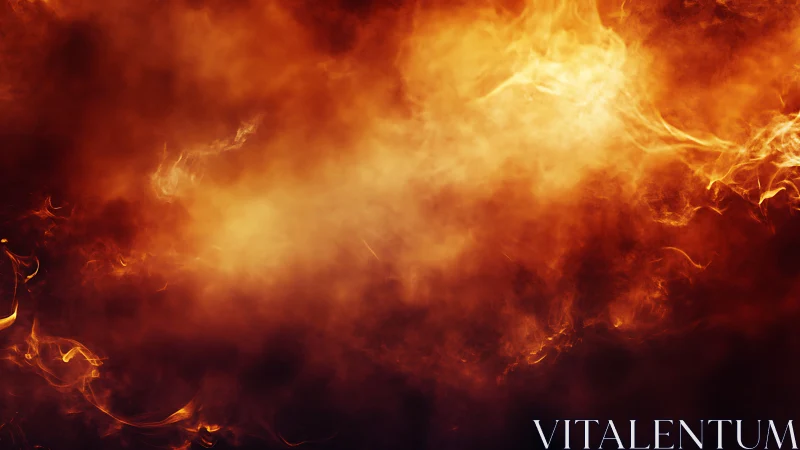 Turbulent orange and red fire formation with light gradient progression