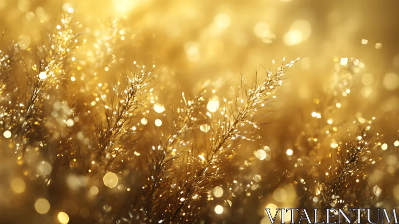 Macro bokeh study of golden backlit grass seed heads