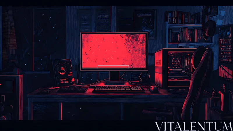 Neon-lit dual-tone gaming workstation renders cyberpunk ambiance