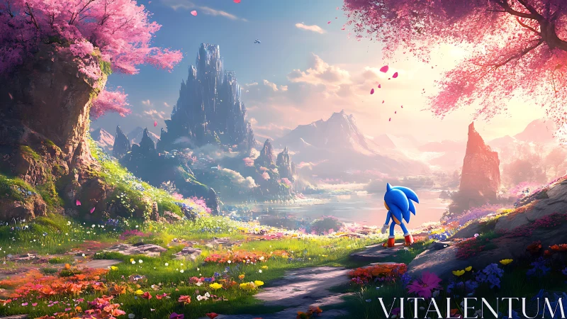 Sonic surveys luminous fantasy valley with volumetric light gradients