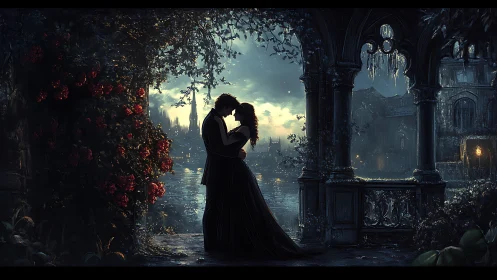 Gothic Architecture Romantic Silhouettes Urban Cathedral.