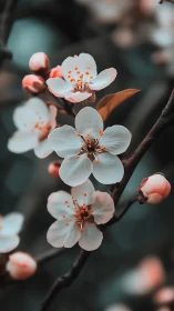 Delicate Spring Blossoms with Warm Apricot Glow.