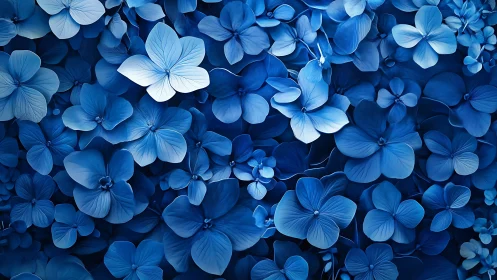 Cerulean Blossoms Dance in Electric Blue Dreamscape