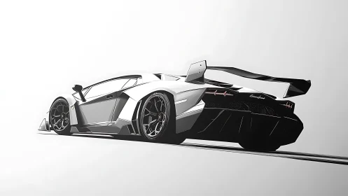 Low-angle vector supercar rendering with aerodynamic detailing.